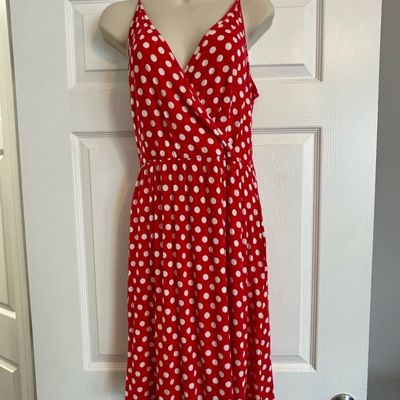 Red Polka Dot Cotton Minnie Disney Dress - Picture 5 of 6